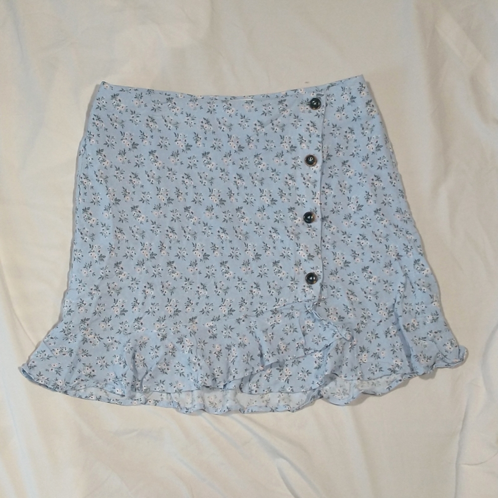 Hollister blue mini wrap skirt